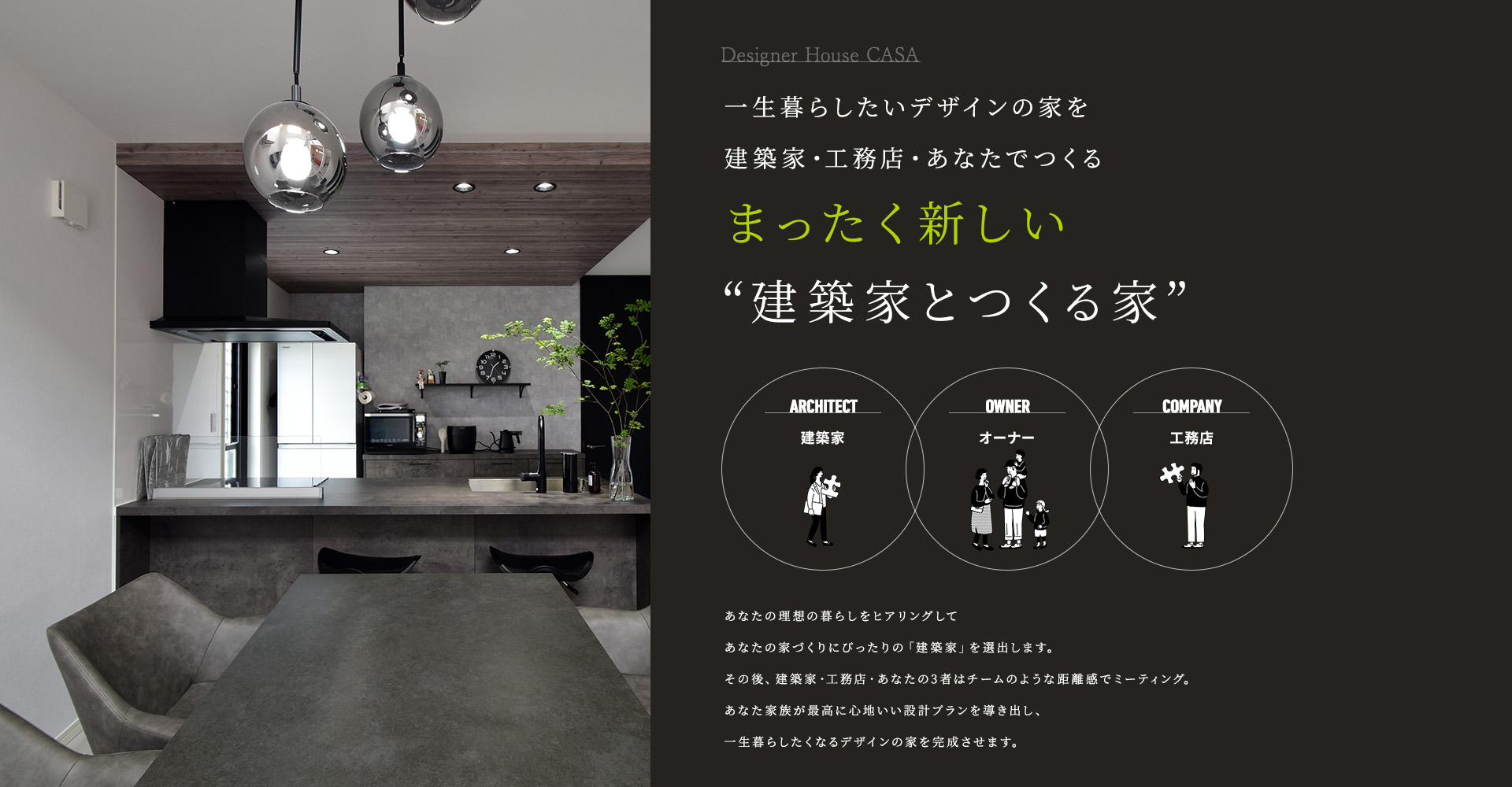 Designer House CASA一生暮らしたいデザインの家を建築家・工務店・あなたでつくるまったく新しい“建築家とつくる家”
