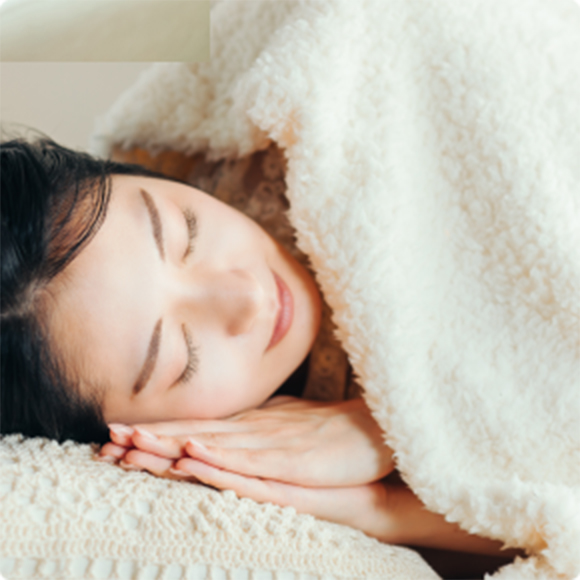 寝苦しくない。快適な睡眠時間を。